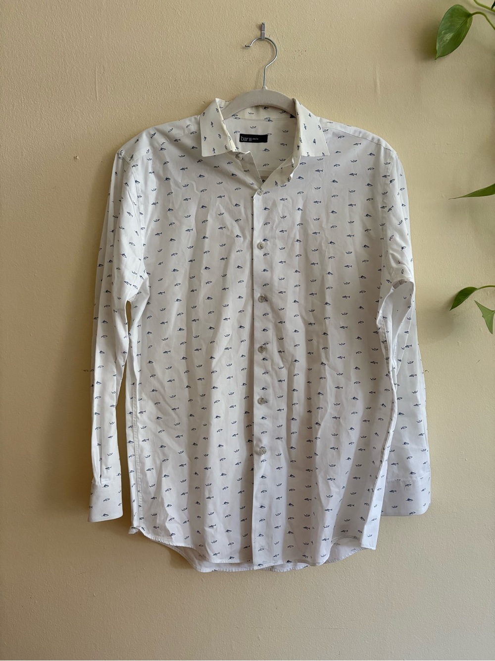 Bar III Button-Up Shirt Shark Print